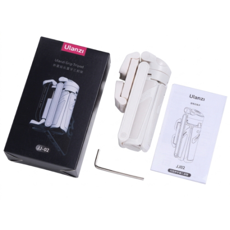 Ulanzi JJ02 White (M005) - mini statyw, selfie stick i grip do smartfona z pilotem Bluetooth - zawartość zestawu
